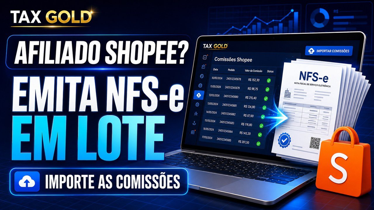 Afiliado Shopee? Emita as NFS-e das comissões em lote com o Tax Gold
