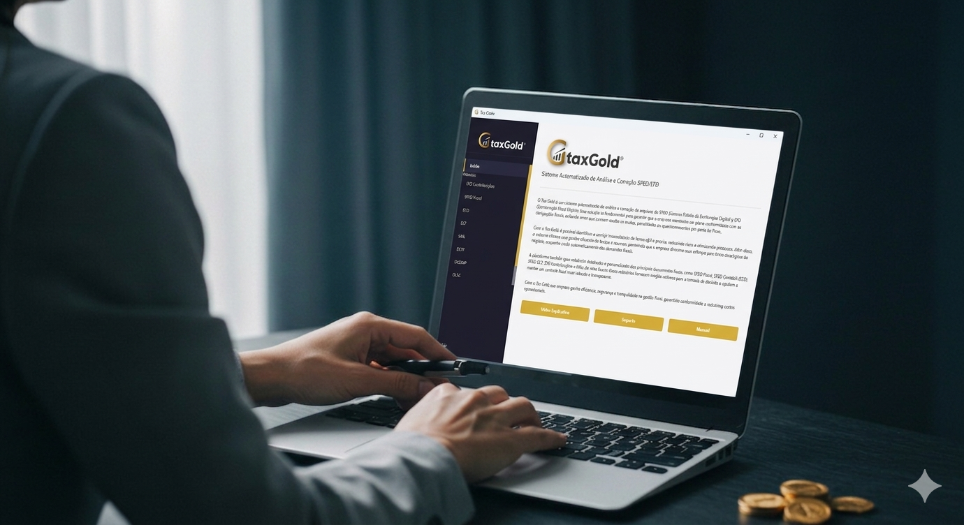 Tela do sistema Tax Gold SPED automatizando a geração da EFD ICMS/IPI com importação de XML